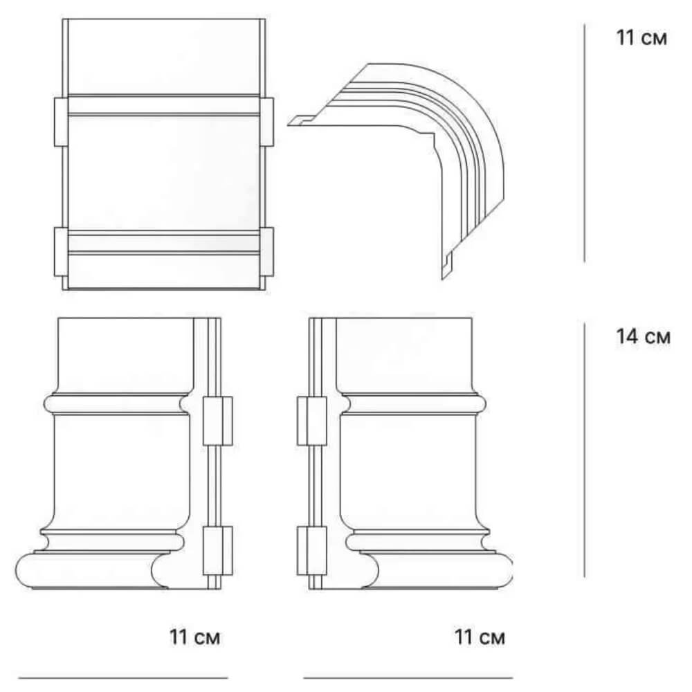 Подступенок угловой Verona 110х140х30мм Мраморный