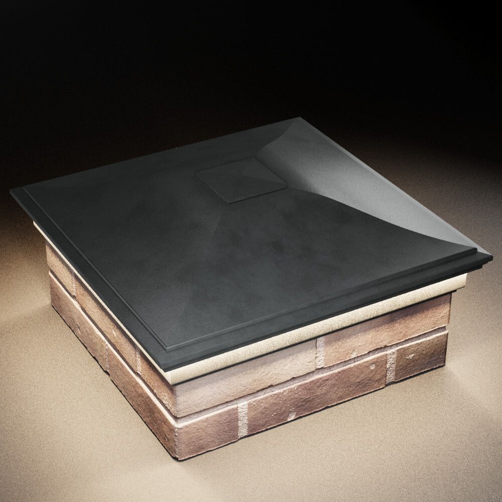 Колпак Zking Монблан Серый на столб 2х2 кирпича (515х515мм) c подсветкой