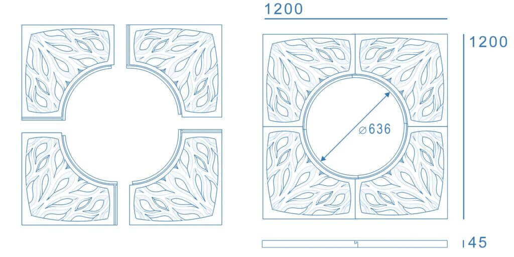 Приствольная решетка для дерева ZKING CRUST 1.2х1.2м Серая